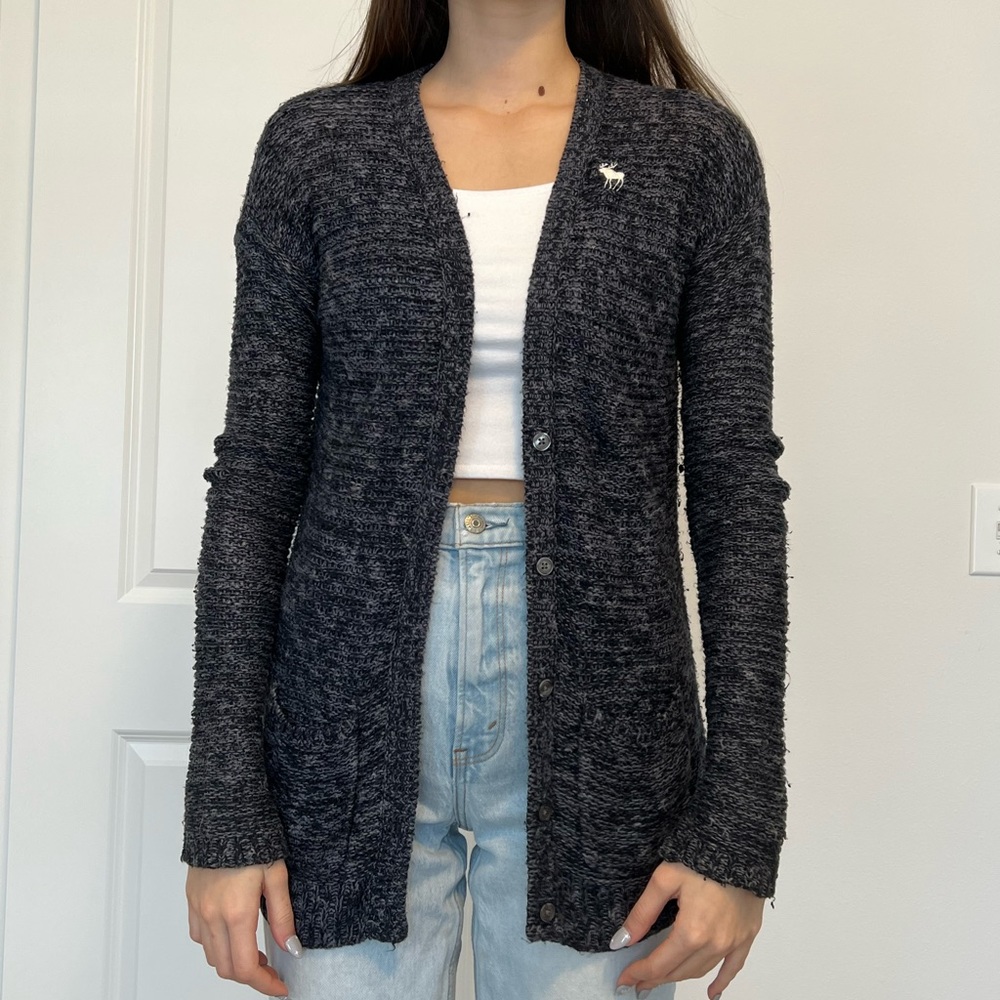 Abercrombie and Fitch Blue Long Cardigan Sweater